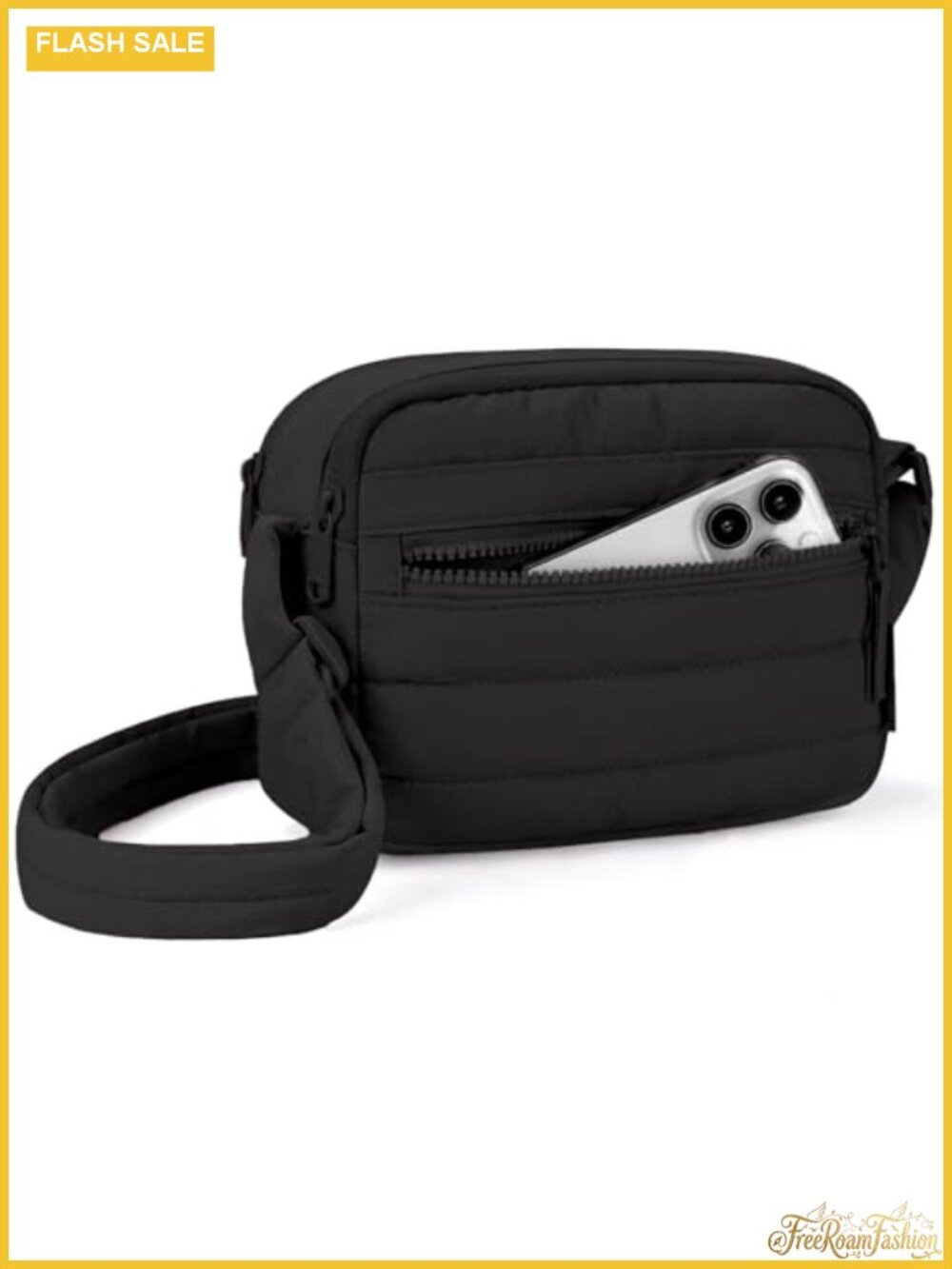 Puffy Crossbody Purse RFID Blocking Nylon Travel Handbag Shoulder Bag
